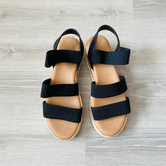 Universal Thread Elliot Strappy Platform Sandals Black Sz 8 - Picture 2 of 8